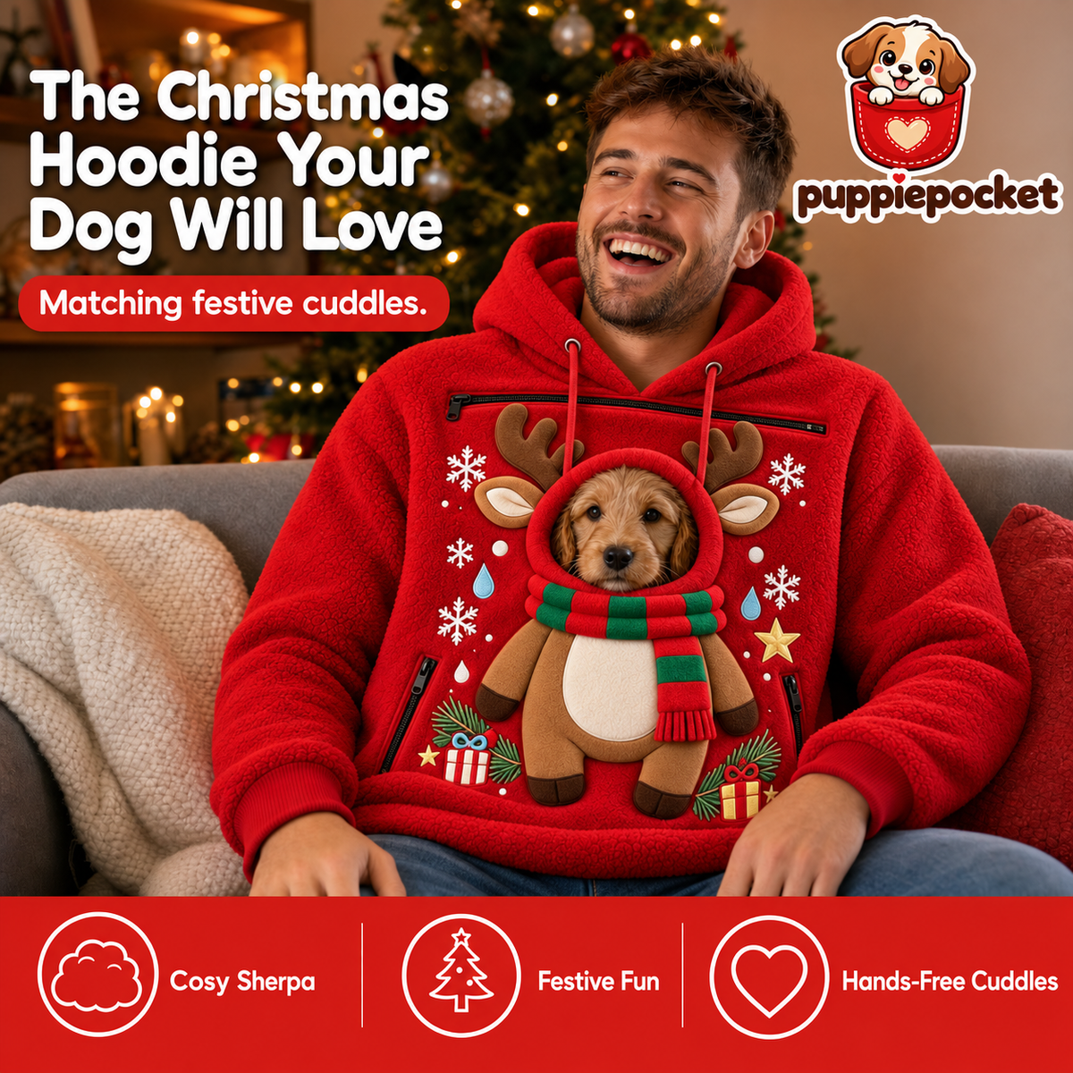 Christmas Puppie Pocket